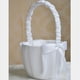 thumbnail image 2 of Cesta de satén blanco con lazo para la ceremonia de boda de la niña de las flores, 2 of 6