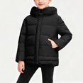 thumbnail image 2 of Xdegoge Quilted Jacket for Girls Boys Unisex Full Zip Stand Collar Hooded Jackets Casual Loose Puffer Coat Fall Winter Warm Padded Coats with Pockets Size 3-12, 2 of 10