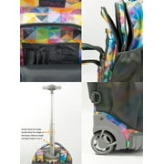 Tilami Colorful Geometric Print Rolling Backpack 18 Inch Wheeled Backpack