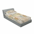 thumbnail image 3 of Vintage Bedding Set with Sheet & Covers, Ethnic Pastel Colored Pattern with Florish Details, Printed Bedroom Decor 2 Shams, 4 Sizes, Ivory and Multicolor, by Ambesonne, 3 of 3