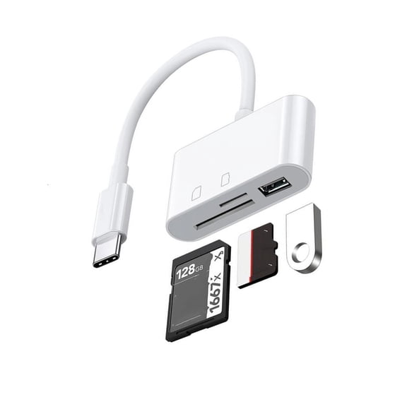 Type C to TF Card Reader USB Adapters Fast Data Transfer PVC Texture Design