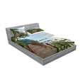 thumbnail image 2 of Ambesonne Nature Fitted Sheet & Pillow Sham Set, Jogging at Shoreline, Full, Green Chocolate, 2 of 2