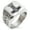 Silver, variant on Stainless Steel Valknut Mjolnir Thor's Hammer Geometric Pattern Biker Style Polished Ring