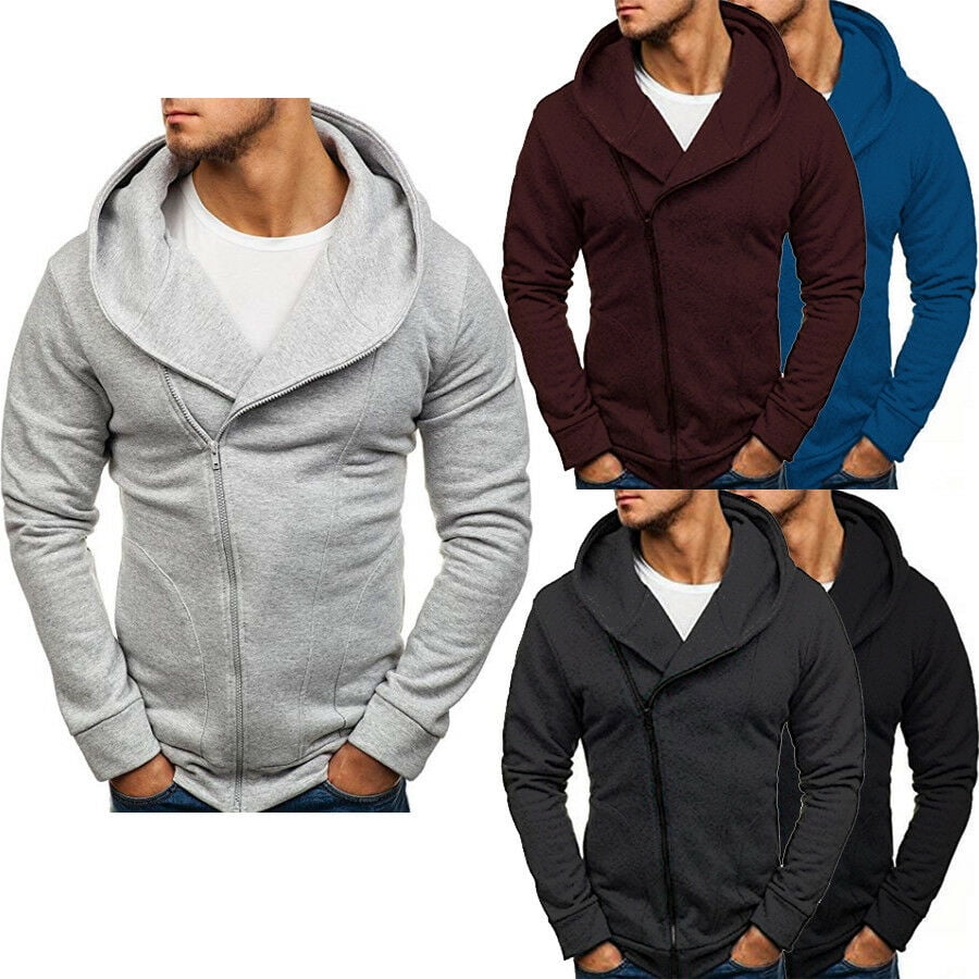 SUNSIOM SUNSIOM Men Winter Warm Zip Up Jacket Outwear Hoodie Hooded