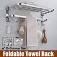 thumbnail image 4 of Bathroom Double Towel Rail Rack, 304 Stainless Steel Wall Mounted Towel Bar Hanger Towel Holder Shelf, 4 of 28