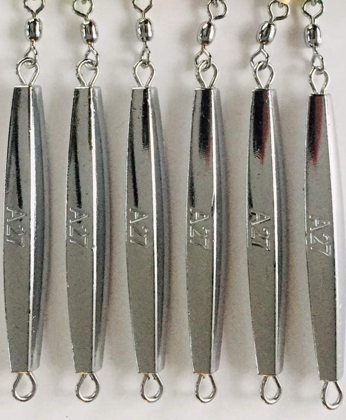 6- A-27 Ava Diamond Jigs 3 oz With 6/0 Stainless Steel Hooks