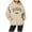 Khaki, variant on Fgnfyis Women's Letter Print Round Neck Pullover Hoodie Long Sleeve Street Style Casual Loose Fit Sweatshirt Top for Fashionable Daily Wear White XXL