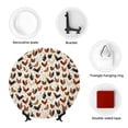thumbnail image 4 of Wukai Roosters and Chickens Print Decorative Plate for Display,Bone China Decorative Plate, Ceramic Dinner Plate with Stand, Vertical Ceramic Plate-6in, 4 of 6