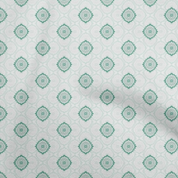 oneOone Polyester Spandex Sea Green Fabric Asian Ornamental Diy Clothing Quilting Fabric Print Fabric By Yard 56 Inch Wide