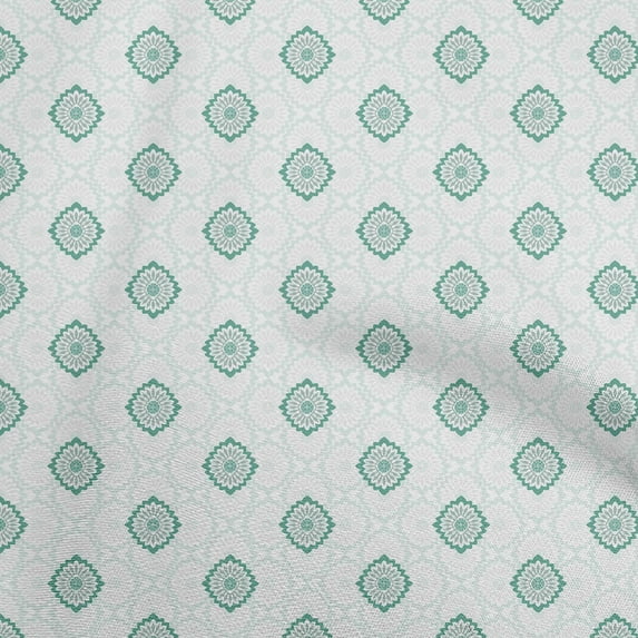 oneOone Rayon Sea Green Fabric Asian Ornamental Craft Projects Decor Fabric Printed By The Yard 56 Inch Wide