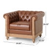 thumbnail image 5 of GDF Studio Batavia Chesterfield Tufted Club Chair with Nailhead Trim, Cognac Brown and Natural, 5 of 8