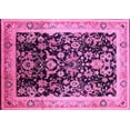 thumbnail image 1 of Ahgly Company Machine Washable Indoor Rectangle Oriental Pink Industrial Area Rugs, 7' x 9', 1 of 4