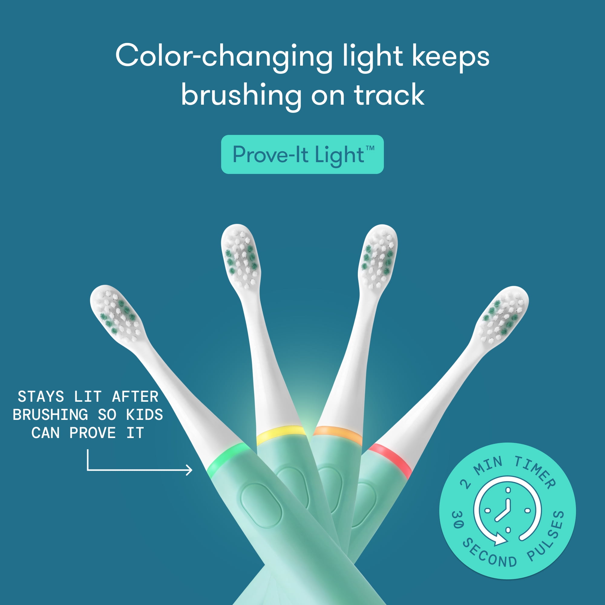 Frida for Kids Electric Toothbrush for Kids, Soft Bristles, Mint Teal, 1 Count + 1 Replacement Head