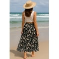 thumbnail image 4 of Moomaya Women's Chiffon Maxi Skirt with Lining - 40" Long Printed Skirt for Beach, Summer Outfits, High Waist Flowy Skirt, 4 of 7