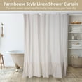thumbnail image 2 of Farmhouse Shower Curtain, Decorative Shower Curtain with A Ruffle Hem 72"x72" Beige Natural Linen Shower Curtain for Bathroom, 2 of 5