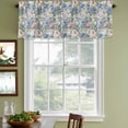 thumbnail image 3 of 2 Pack Blue Pink Spring Floral Valances for Windows Bedroom Living Room Window Treatments, Vintage Summer Botanical Rod Pocket Valance Drapes Short Kitchen Curtains Over Sink 54"x18", 3 of 8