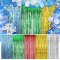 thumbnail image 2 of 2PCS Metallic Foil Fringe Curtains, 39.4" x 98.4" Tinsel Backdrop for Party Decorations, Wedding, Birthday, Photo Booth, Gold, 2 of 6