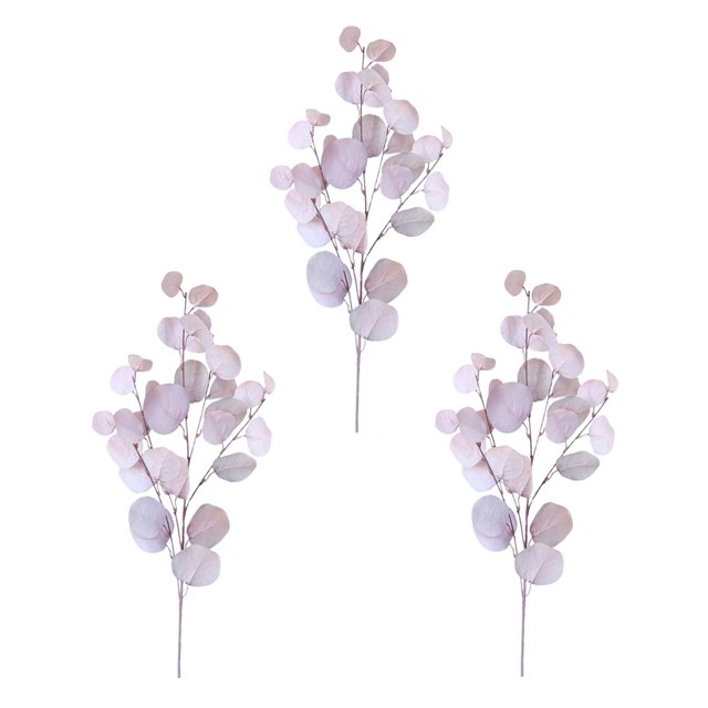Hoja de manzana simulada, hoja de eucalipto, decoración de boda de hotel con viento, planta simulada, hoja de manzana única, violeta claro