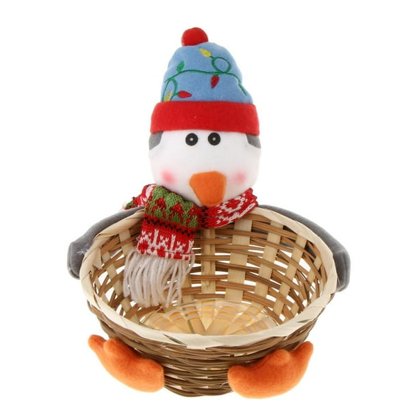 Cesta para guardar dulces, juguetes, bambú, regalo para el hogar Pingüino