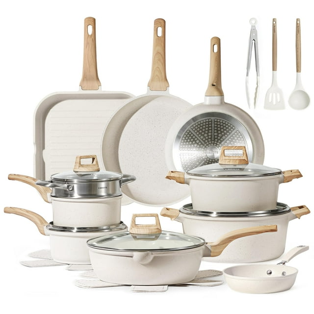 Juego de utensilios de cocina CAROTE White Granite Induction 22 piezas