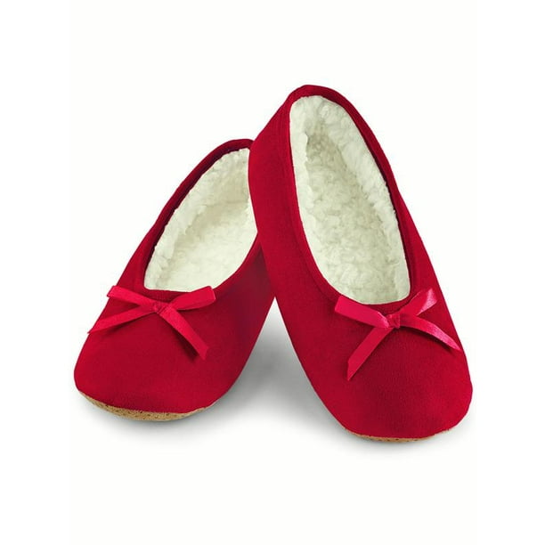 Collections Etc. Faux Suede Cozy Ballerina Slippers