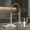 Brushed Nickel w/Soap Dispenser, variant on Blossom Commercial Style 2 -Function, Pull Down Single Handle Kitchen Sink Faucet in Chrome Finish