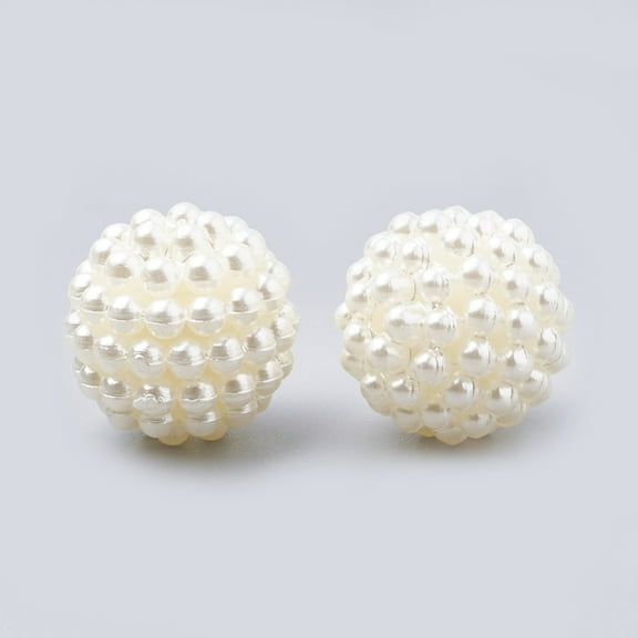 1 bag Imitation Pearl Acrylic Beads Berry Beads Combined Beads Round Beige 12mm Hole: 1.5mm 200pcs/bag