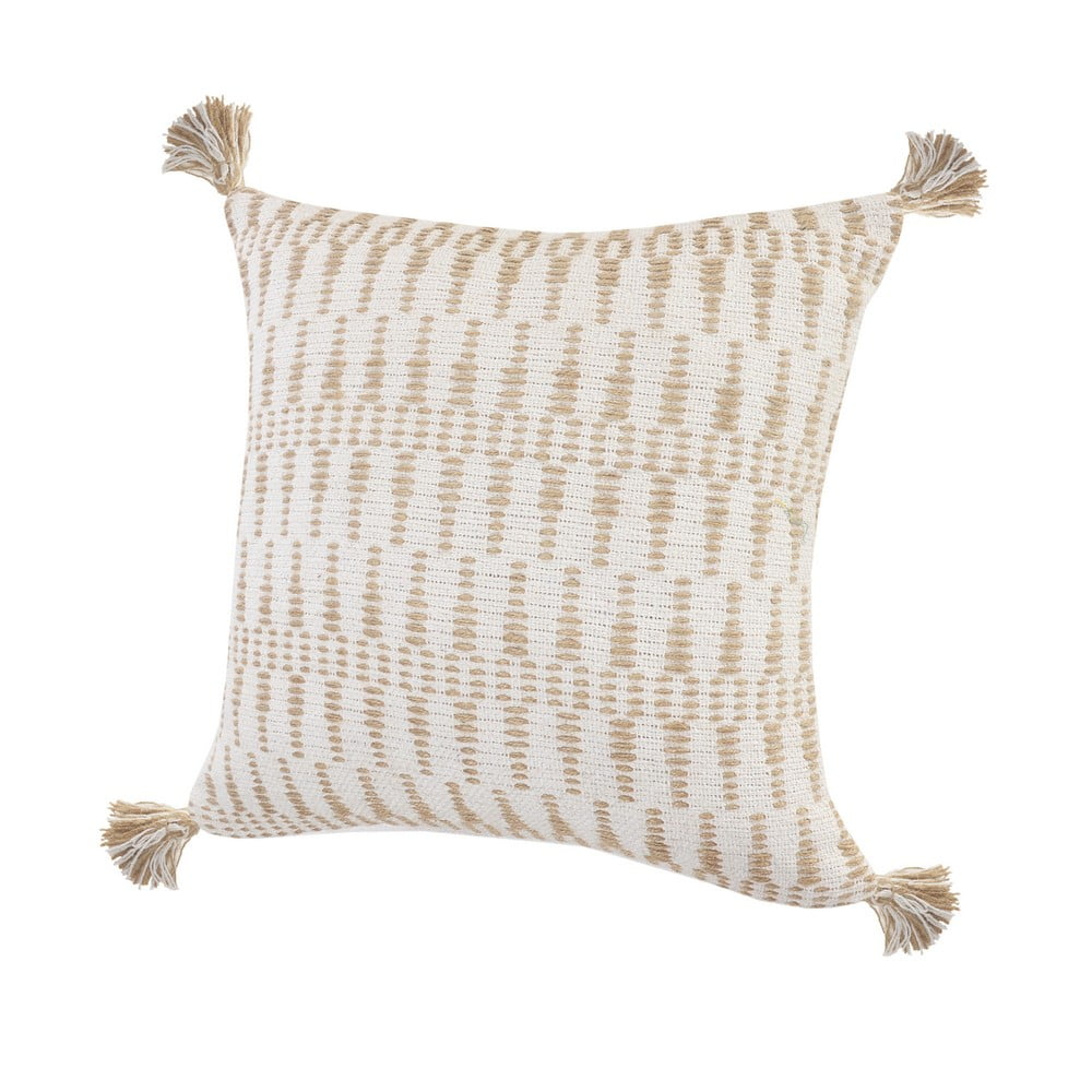 White/Brown LR Home Boho-Chic Diamond Jute and Cotton Throw Pillow White/Brown LR Home Boho-Chic Diamond Jute and Cotton Throw Pillow