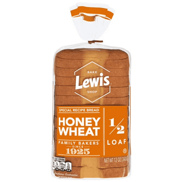Lewis Bake Shop Honey Wheat Half Loaf Bread, 1/2 Loaf, 12 oz