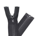 thumbnail image 1 of YaHoGa 2 cremalleras separadoras #5 de 59 pulgadas para coser abrigos, chaquetas, cremalleras de plástico moldeado negro a granel (59 pulgadas, 2 unidades), 1 of 1