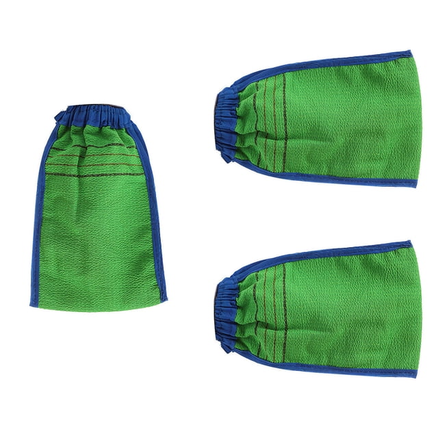 Advancent 3 uds guantes exfoliantes para baño manos cuerpo ducha manopla exfoliante de doble cara depurador Hotel dormitorio baño suministros Juegos de accesorios de baño