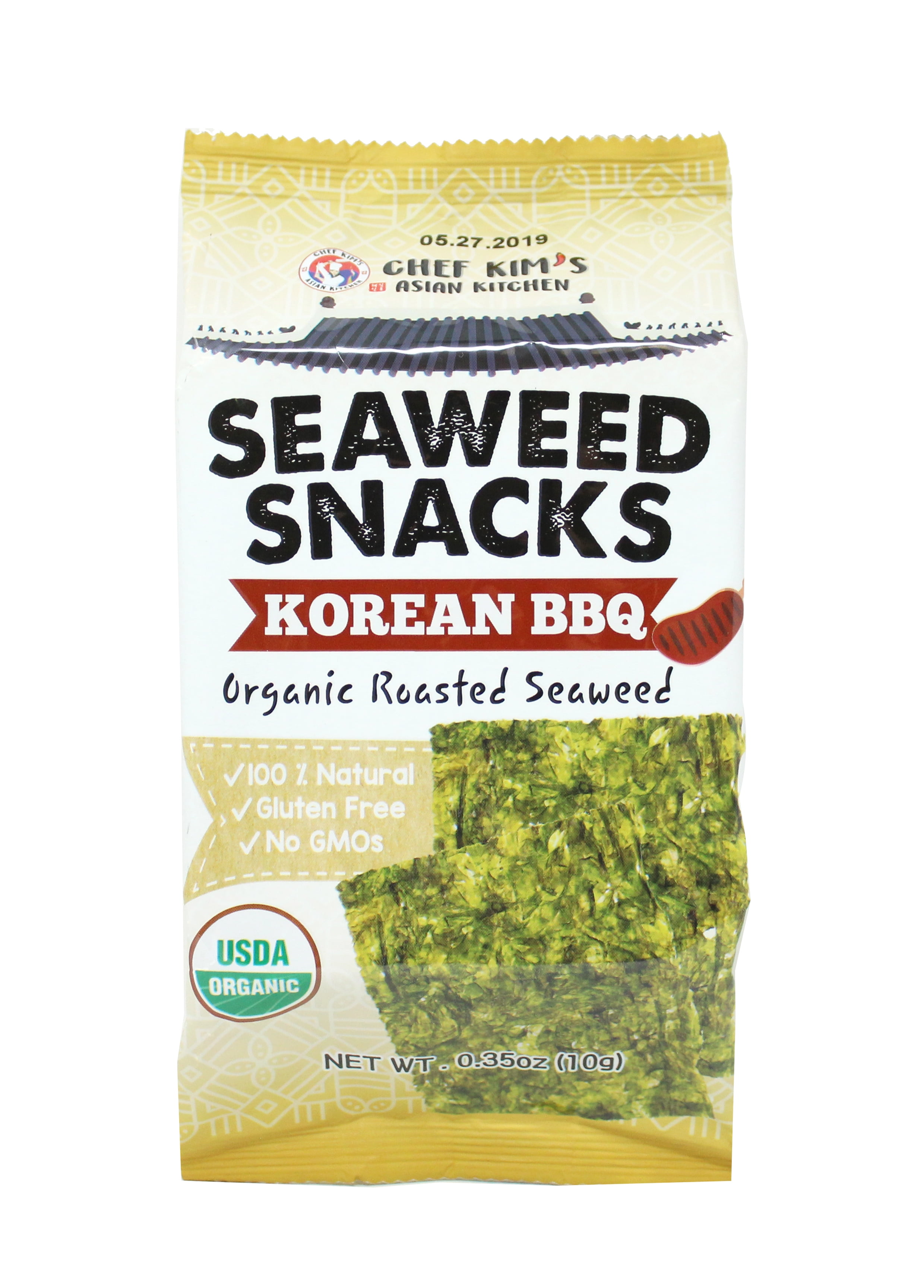 Chef Kim's Asian Kitchen Seaweed Snacks, Korean BBQ, 10 Gram (Pack of