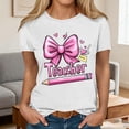 thumbnail image 5 of Xuyuer Women Graphic Print Round Neck Short Sleeve T-Shirt, Summer T-Shirt For School Season, 5 of 5