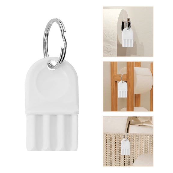 CRILSTYLEO 5 Sets Toilet Paper Dispenser Key Replacement in White for General Users