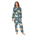 thumbnail image 2 of FORMRS Onesies Pajama for Adults Unisex Hoodie Winter Jumpsuit One Piece Sleepwear, Sizes S-2XL, Oranges Pattern, 2 of 7