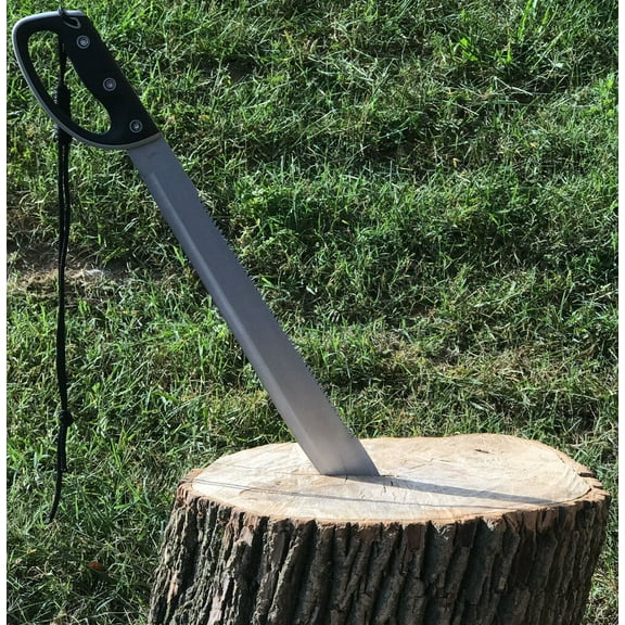 Snake Eye Tactical Full Tang Two Tone Handle Silver Sawback Fixed Blade Machete