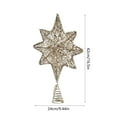 thumbnail image 2 of Tunhigl 3D Snowflake Star LED Christmas Tree Topper 17", Metal Angel Finial, Elegant Home Office Holiday Decor, Easy Clip, Indoor Xmas Party Gift Brown, 2 of 6