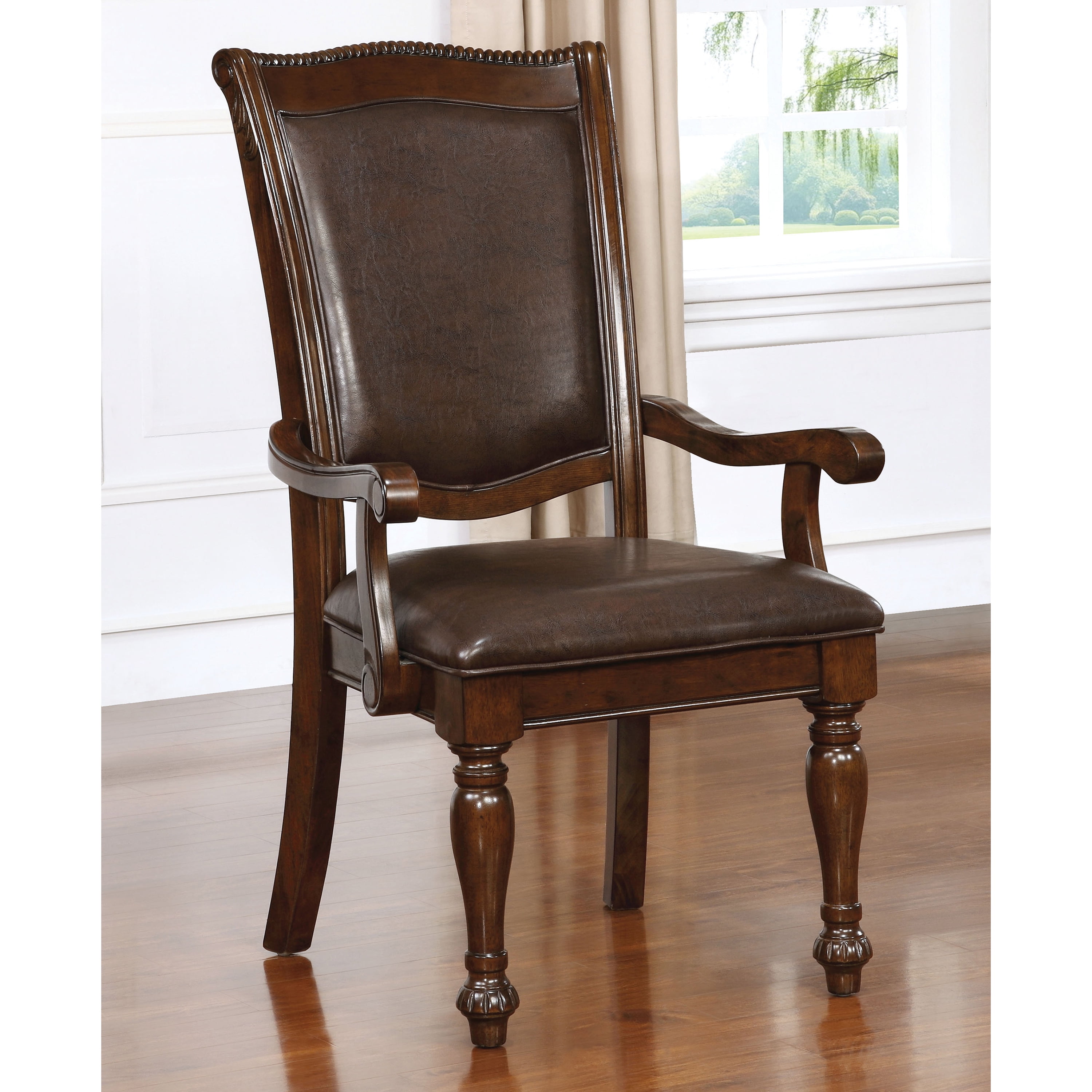 Furniture of America Paxton Traditional 9-Piece Dining Set, Brown Cherry