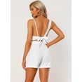 thumbnail image 4 of Camisola de 2 piezas Allegra K para mujer informal verano sin mangas nudo en la espalda pantalones cortos blanco S, 4 of 5