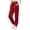 Wine, variant on THNCYX Women Solid Color Elastic Waist Casual Sweat Pants With Side Pockets Relaxed Wide Drawstring Trousers