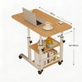 thumbnail image 2 of QinaQin Table d'Appoint en Forme de C à Hauteur Réglable, Table pour Portable à Roulettes, Plateau Inclinable et Étagères Intégrées, 2 of 9