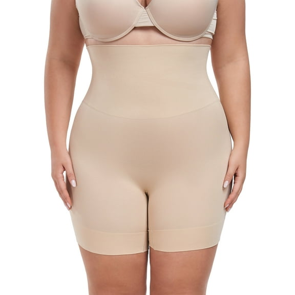 Vaslanda Plus Size Tummy Control Shapewear Shorts Body Shaper for Women High-Waisted Thigh Slimming
