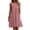 Pink, variant on cocolona Summer Dresses for Women Sleeveless Crew Neck Pleated Mini Dress Vacation Beach Sundress with Pockets