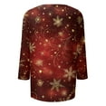 thumbnail image 5 of Christmas Shirts for Women 3/4 Sleeve T Shirts for Women V Neck Graphic Xmas Tree Snowflake Print Shirts Dressy Casual Blouse Plus Size Tops Elbow Sleeve Tunic Tops, 5 of 6
