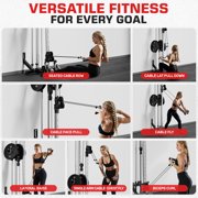 Mitonos Cable Crossover Machine, Lat Pull Down Machine with 18 Positions Dual Pulley System, Wall Mount LAT Pull Down Machine for Home Gym Fitness