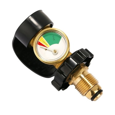 Roastove Universal Fit POL Propane Tank Adapter with Gauge,Converts POL to QCC1 / Type 1, Propane Tank Gauge, Level Indicator, Gas Pressure Meter for RV Camper, Cylinder, BBQ Gas Grill, Heater