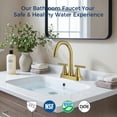 thumbnail image 3 of TVOFEK 4 inch Centerset Bathroom Faucet 2 or 3 Hole with Pop up Drain and cUPC Hose, 2-Handle Brushed Gold Vanity Faucets for Restroom RV Bar, 3 of 13
