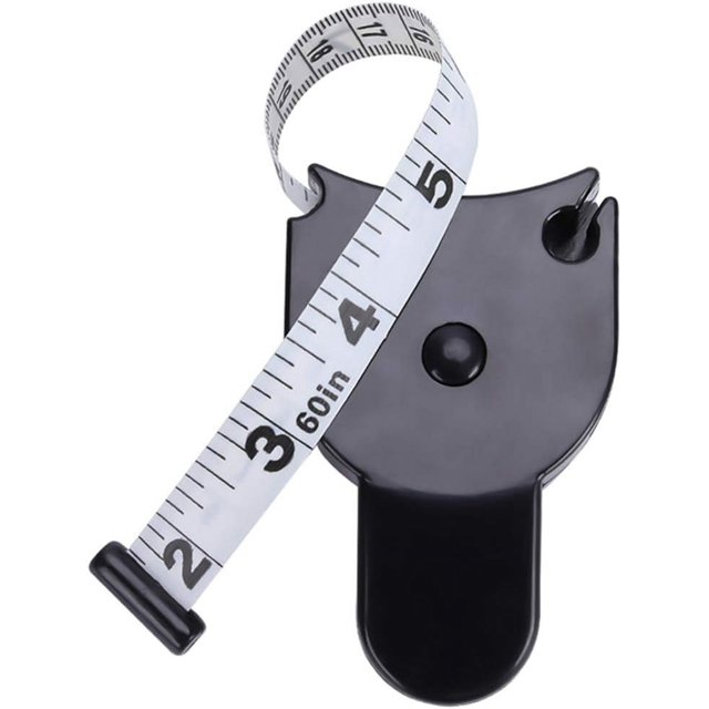 Una cinta métrica de 60 pulgadas para medir el cuerpo humano, que incluye pasador de bloqueo y botón, cinta métrica telescópica de diseño ergonómico y cinta suave