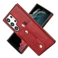 thumbnail image 3 of Designed for Samsung Galaxy S23 Ultra Wallet Case with Adjustable Wrist Strap Kickstand PU Leather Credit Card Holder Heavy Duty Shockproof Hybrid Rugged Protective Cover for Women Men 6.8",Red, 3 of 7