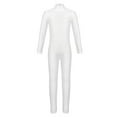 thumbnail image 3 of renvena Kids Girls Long Sleeves Zippered Back Ballet Dance Gymnastics Leotard Unitard Ivory 3-4, 3 of 7